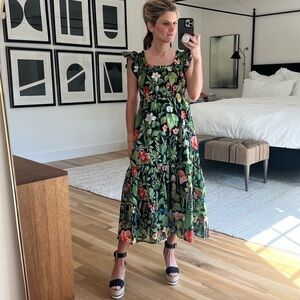 Tuckernuck Green Floral Midi Dress